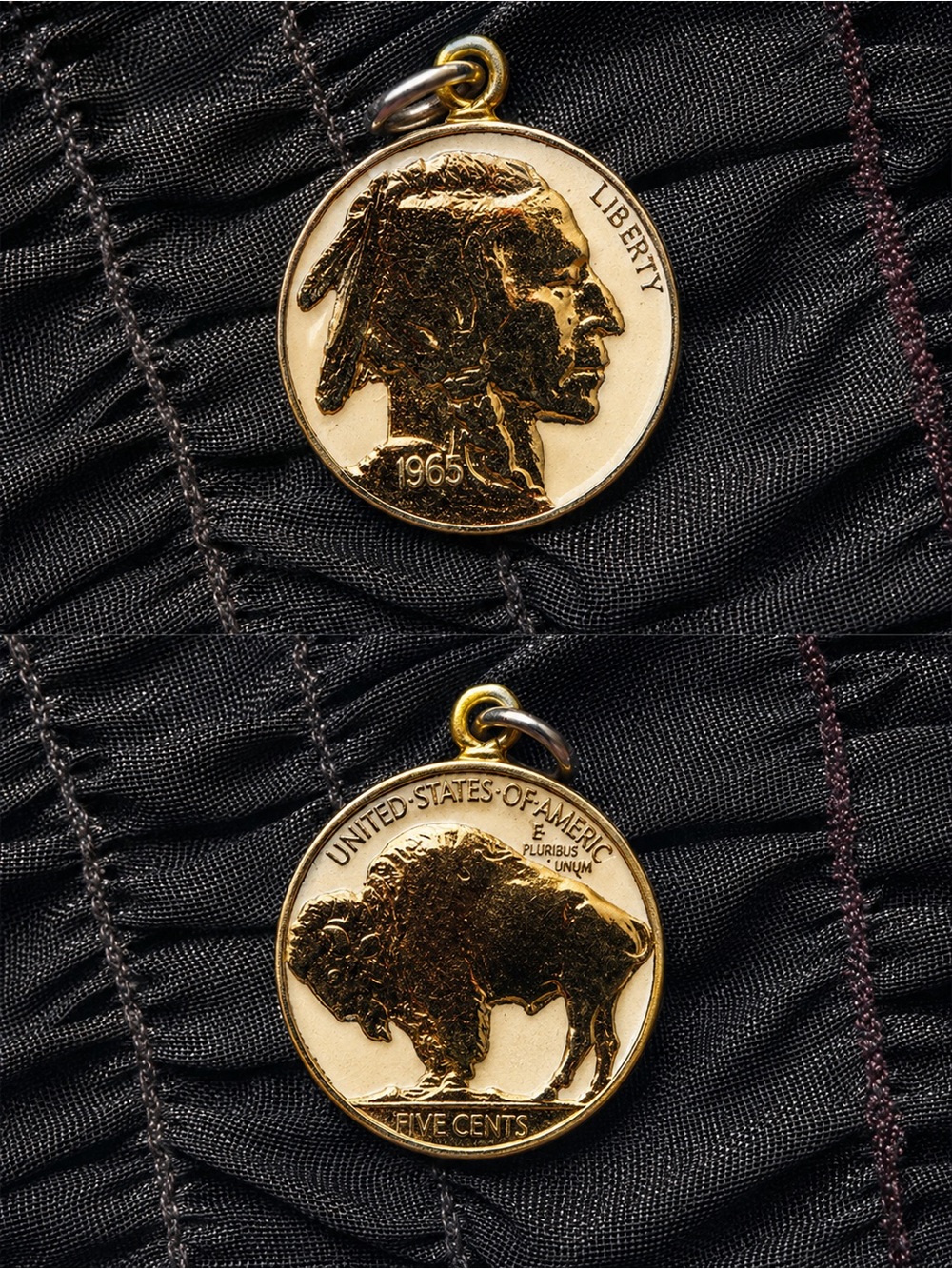Vintage Pendant The American Buffalo, also known as the Gold Buffalo